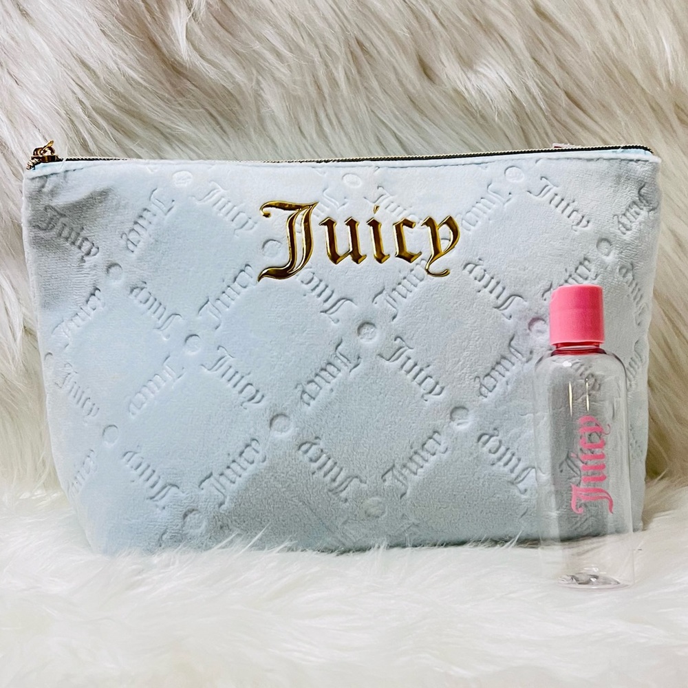 Juicy Couture Light Blue Velvet Cosmetic Bag